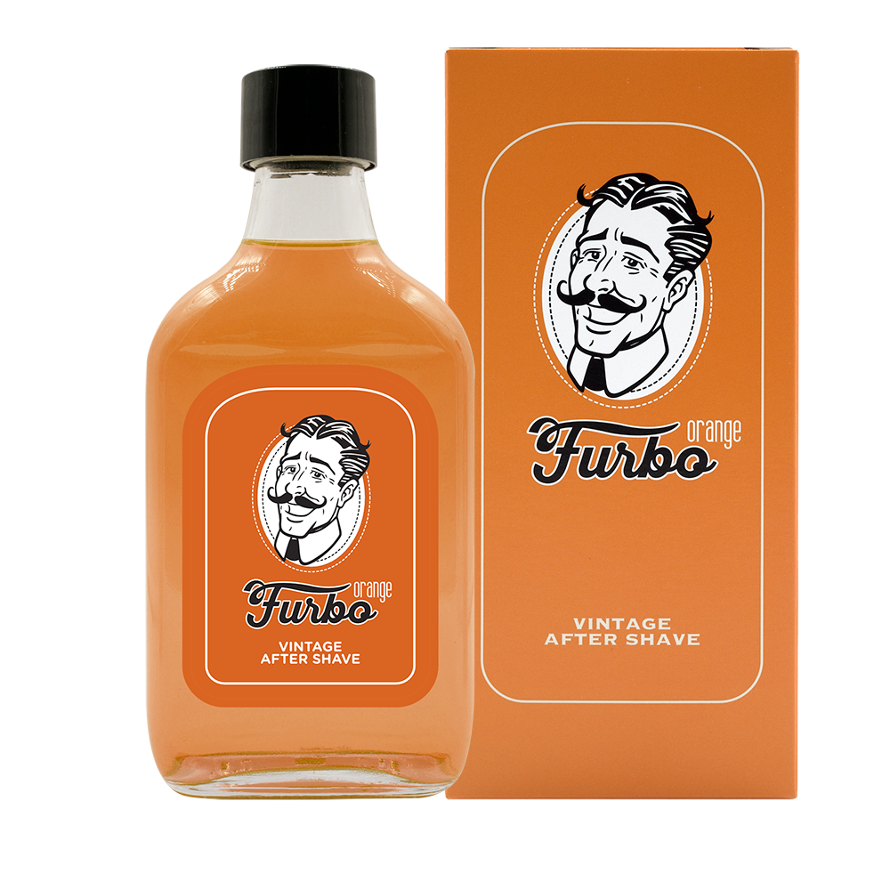 furbo orange vintage aftershave scatola